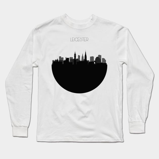 Leicester Skyline Long Sleeve T-Shirt by inspirowl